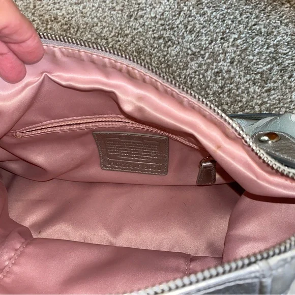 Coach Metallic Silver Tote Bag - Picture 4 of 5
